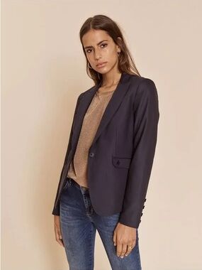 Mos Mosh Blake Night Blue Indigo Single-Button Blazer size 44/ Large